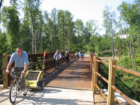 Trail Users on Temperance River Bridge